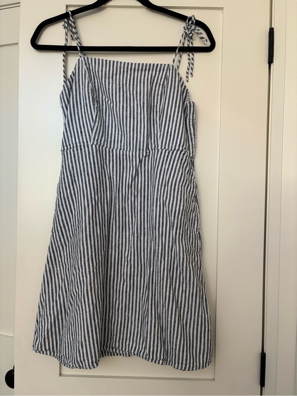 Old Navy White and Navy Blue Striped Mini Dress